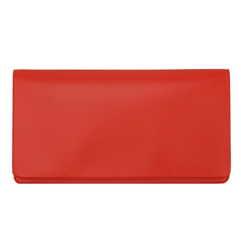 CAROUSELCHECKS Red Vinyl Checkbook Cover, Top Tear Personal Vinyl Checkbook Cover - Image 1